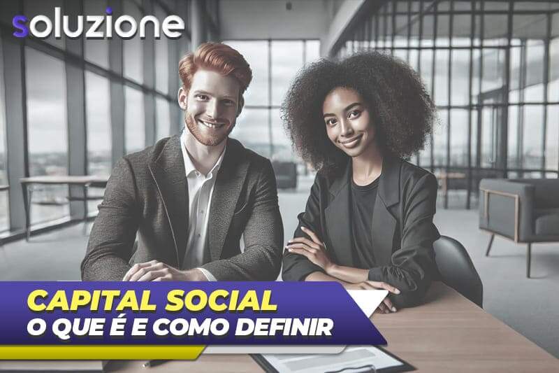 Capital Social - Imagem de empresaria e contador definindo o capital social da empresa no contrato social